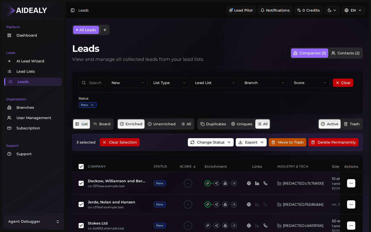 Tick the header checkbox