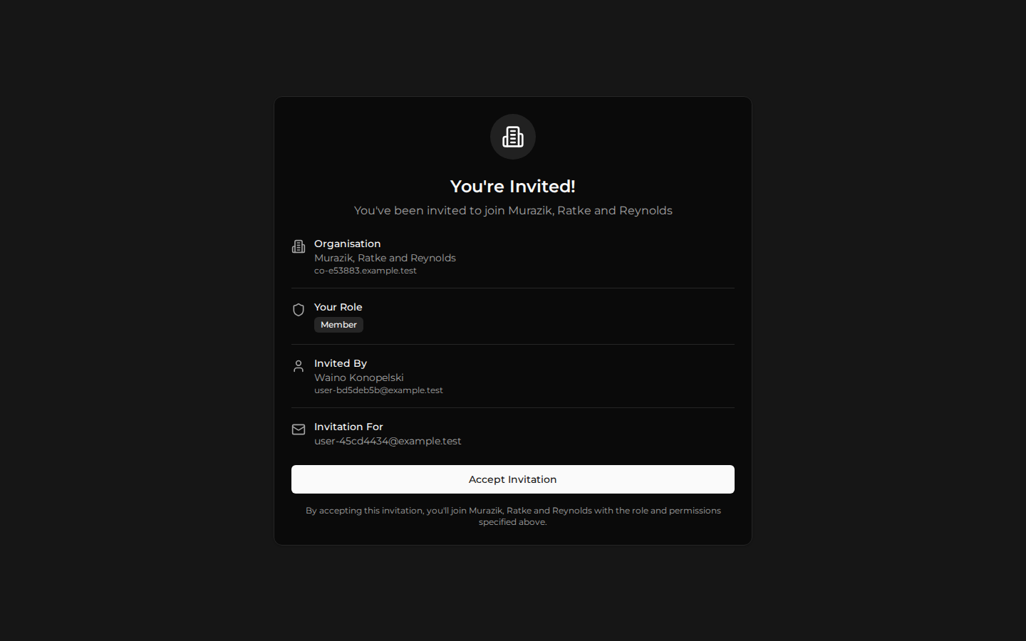 Review the invitation details