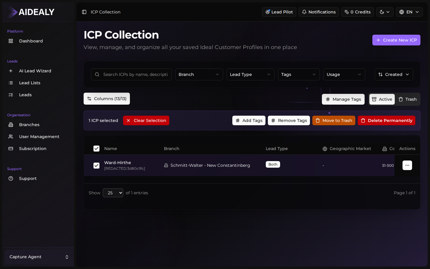 Select multiple ICPs