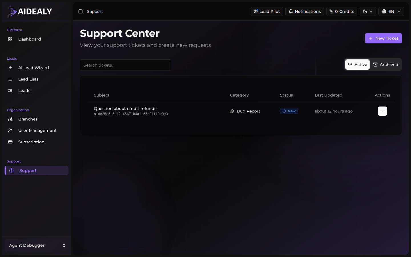 Navigate to Support